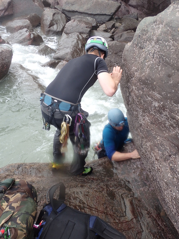 Exmoor Coast Traverse - gaining the Flying Buttress